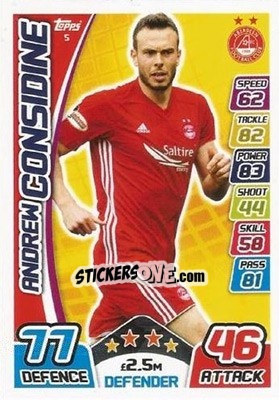 Sticker Andrew Considine - SPFL 2017-2018. Match Attax n. 5 - Topps