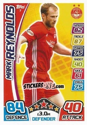 Sticker Mark Reynolds - SPFL 2017-2018. Match Attax n. 7 - Topps