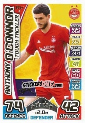 Sticker Anthony O'Connor - SPFL 2017-2018. Match Attax n. 8 - Topps