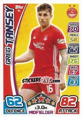 Sticker Greg Tansey - SPFL 2017-2018. Match Attax n. 10 - Topps