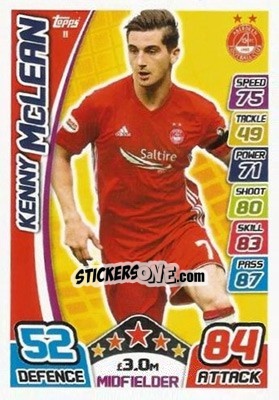 Sticker Kenny McLean - SPFL 2017-2018. Match Attax n. 11 - Topps