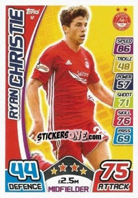 Sticker Ryan Christie - SPFL 2017-2018. Match Attax n. 12 - Topps