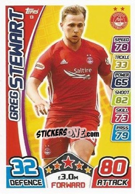Sticker Greg Stewart - SPFL 2017-2018. Match Attax n. 13 - Topps
