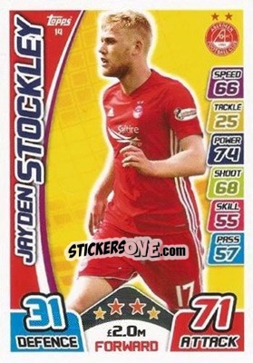 Sticker Jayden Syockley - SPFL 2017-2018. Match Attax n. 14 - Topps