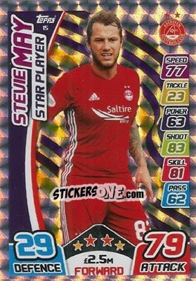 Sticker Stevie May - SPFL 2017-2018. Match Attax n. 15 - Topps