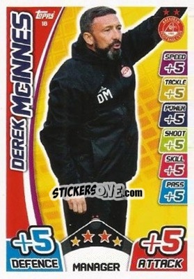 Sticker Derek McInnes - SPFL 2017-2018. Match Attax n. 18 - Topps
