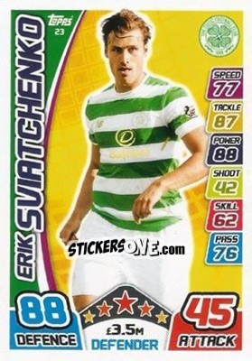 Sticker Erik Sviatchenko - SPFL 2017-2018. Match Attax n. 23 - Topps
