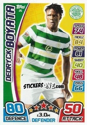 Sticker Dedryck Boyata - SPFL 2017-2018. Match Attax n. 25 - Topps