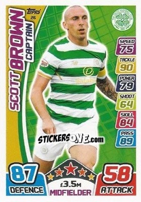 Sticker Scott Brown - SPFL 2017-2018. Match Attax - Topps