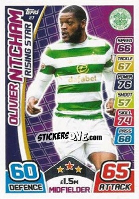 Sticker Olivier Ntcham - SPFL 2017-2018. Match Attax n. 27 - Topps