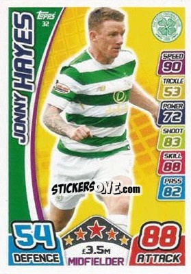 Sticker Jonny Hayes - SPFL 2017-2018. Match Attax n. 32 - Topps