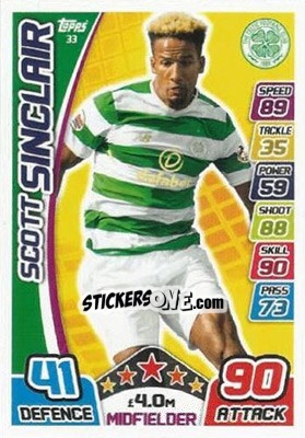 Sticker Scott Sinclair - SPFL 2017-2018. Match Attax n. 33 - Topps