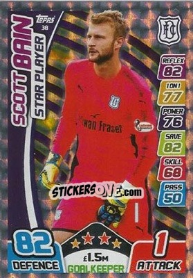 Sticker Scott Bain - SPFL 2017-2018. Match Attax n. 38 - Topps
