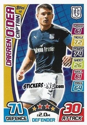Sticker Darren O'Dea - SPFL 2017-2018. Match Attax n. 42 - Topps