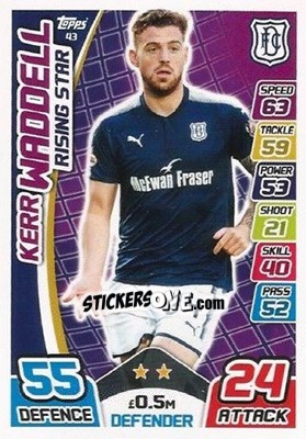 Figurina Kerr Waddell - SPFL 2017-2018. Match Attax n. 43 - Topps