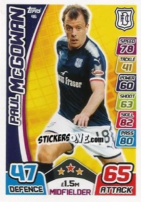 Sticker Paul McGowan - SPFL 2017-2018. Match Attax n. 46 - Topps