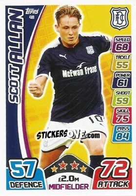 Sticker Scott Allan - SPFL 2017-2018. Match Attax n. 48 - Topps