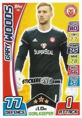 Sticker Gary Woods - SPFL 2017-2018. Match Attax n. 56 - Topps