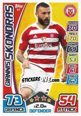 Sticker Giannis Skondras - SPFL 2017-2018. Match Attax n. 57 - Topps