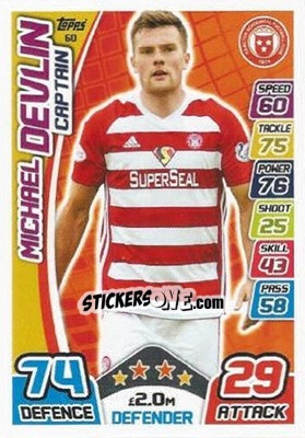 Sticker Michael Devlin - SPFL 2017-2018. Match Attax n. 60 - Topps