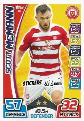 Sticker Scott McMann - SPFL 2017-2018. Match Attax n. 61 - Topps