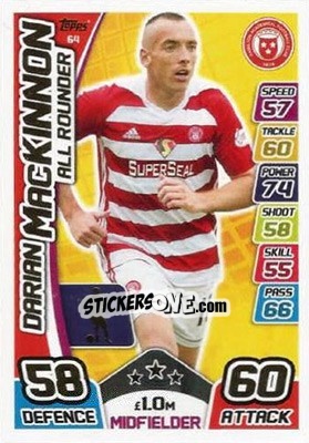 Sticker Darian MacKinnon - SPFL 2017-2018. Match Attax n. 64 - Topps
