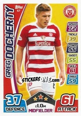 Sticker Greg Docherty - SPFL 2017-2018. Match Attax n. 67 - Topps