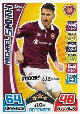 Sticker Michael Smith - SPFL 2017-2018. Match Attax n. 80 - Topps