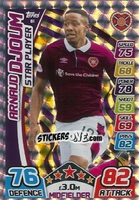 Sticker Arnaud Djoum - SPFL 2017-2018. Match Attax n. 81 - Topps
