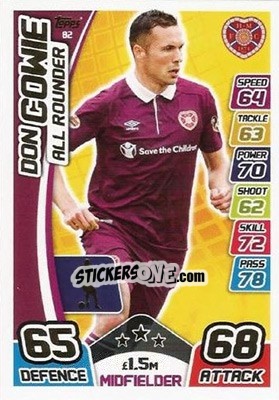 Sticker Don Cowie - SPFL 2017-2018. Match Attax n. 82 - Topps