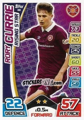Sticker Rory Currie - SPFL 2017-2018. Match Attax n. 88 - Topps