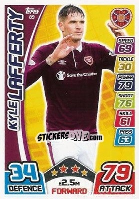 Sticker Kyle Lafferty - SPFL 2017-2018. Match Attax n. 89 - Topps