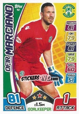 Sticker Ofir Marciano - SPFL 2017-2018. Match Attax n. 92 - Topps
