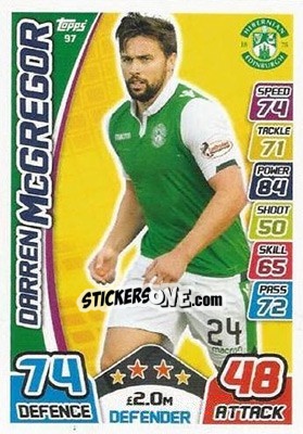 Sticker Darren McGregor - SPFL 2017-2018. Match Attax - Topps