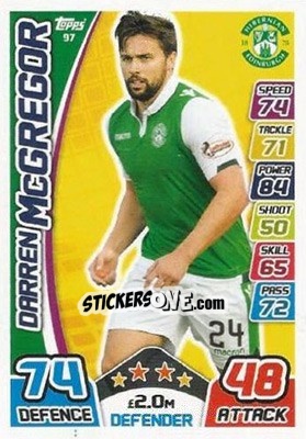 Sticker Paul Hanlon - SPFL 2017-2018. Match Attax - Topps