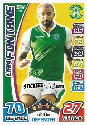 Sticker Liam Fontaine - SPFL 2017-2018. Match Attax n. 99 - Topps