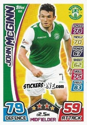 Sticker John McGinn - SPFL 2017-2018. Match Attax n. 102 - Topps
