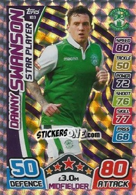 Sticker Danny Swanson - SPFL 2017-2018. Match Attax n. 103 - Topps