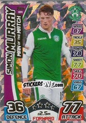 Sticker Simon Murray - SPFL 2017-2018. Match Attax n. 104 - Topps