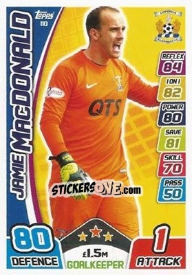 Sticker Jamie MacDonald - SPFL 2017-2018. Match Attax n. 110 - Topps