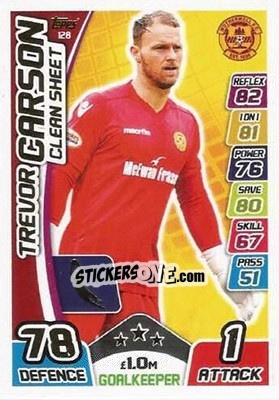 Sticker Trevor Carson - SPFL 2017-2018. Match Attax n. 128 - Topps
