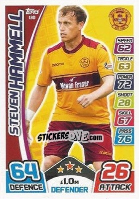 Cromo Steven Hammell - SPFL 2017-2018. Match Attax n. 130 - Topps