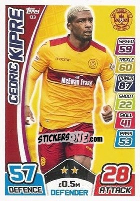 Sticker Cédric Kipré - SPFL 2017-2018. Match Attax n. 133 - Topps