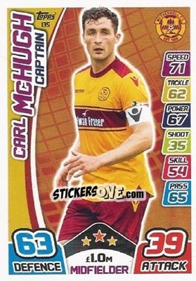 Sticker Carl McHugh - SPFL 2017-2018. Match Attax n. 135 - Topps