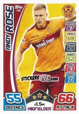 Sticker Andy Rose - SPFL 2017-2018. Match Attax n. 138 - Topps