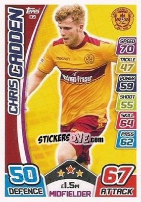 Sticker Chris Cadden - SPFL 2017-2018. Match Attax n. 139 - Topps