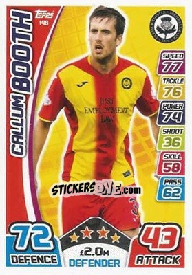 Cromo Callum Booth - SPFL 2017-2018. Match Attax - Topps