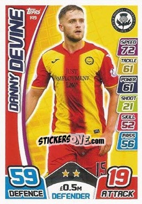 Sticker Danny Devine - SPFL 2017-2018. Match Attax n. 149 - Topps