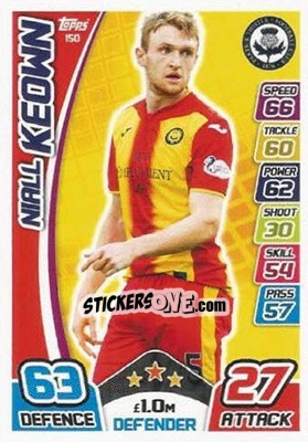 Sticker Niall Keown - SPFL 2017-2018. Match Attax n. 150 - Topps