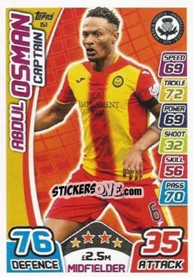 Sticker Abdul Osman - SPFL 2017-2018. Match Attax - Topps